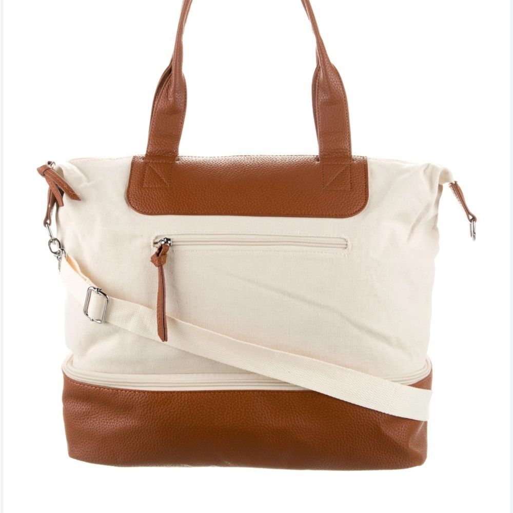 Graf Lantz Faux Leather & Canvas Weekender Summer Tote - Picture 2 of 15